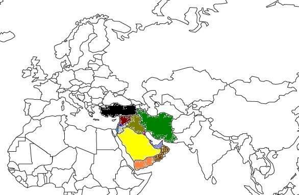Regional Map for Southwest Asia and Middle East